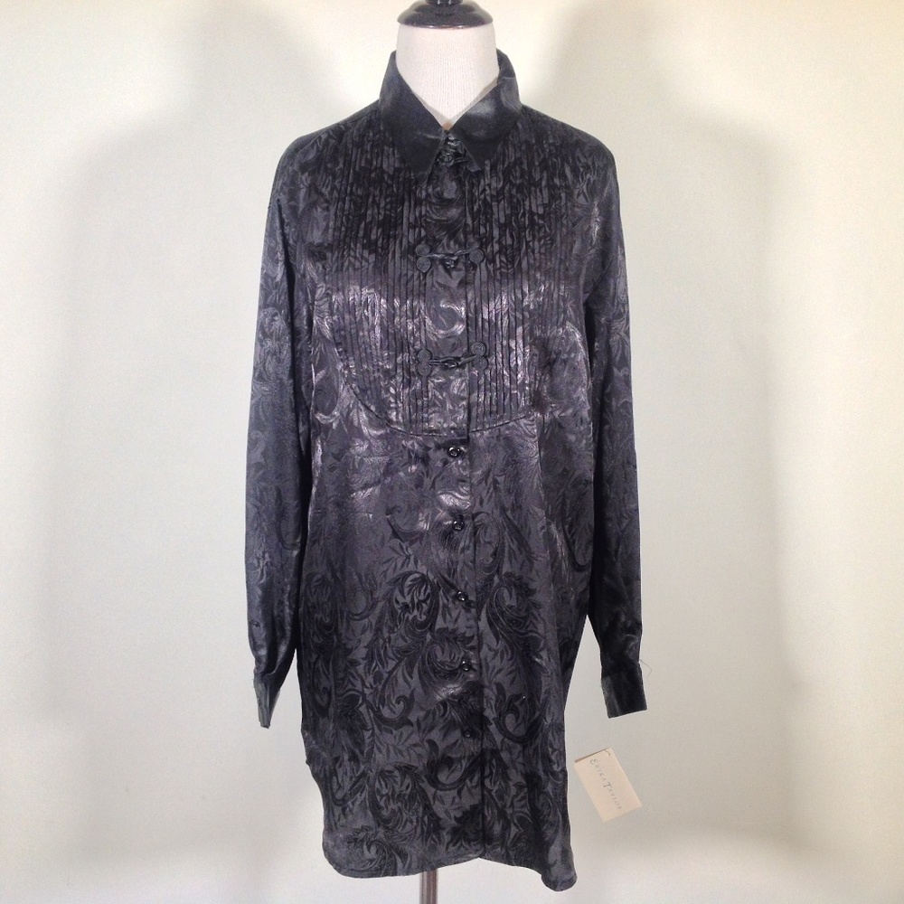 Vtg NOS Erika Taylor Kimono Tunic Nightgown Top M